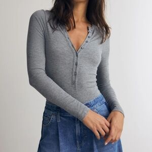 Abercrombie And Fitch Soft Gray Bodysuit